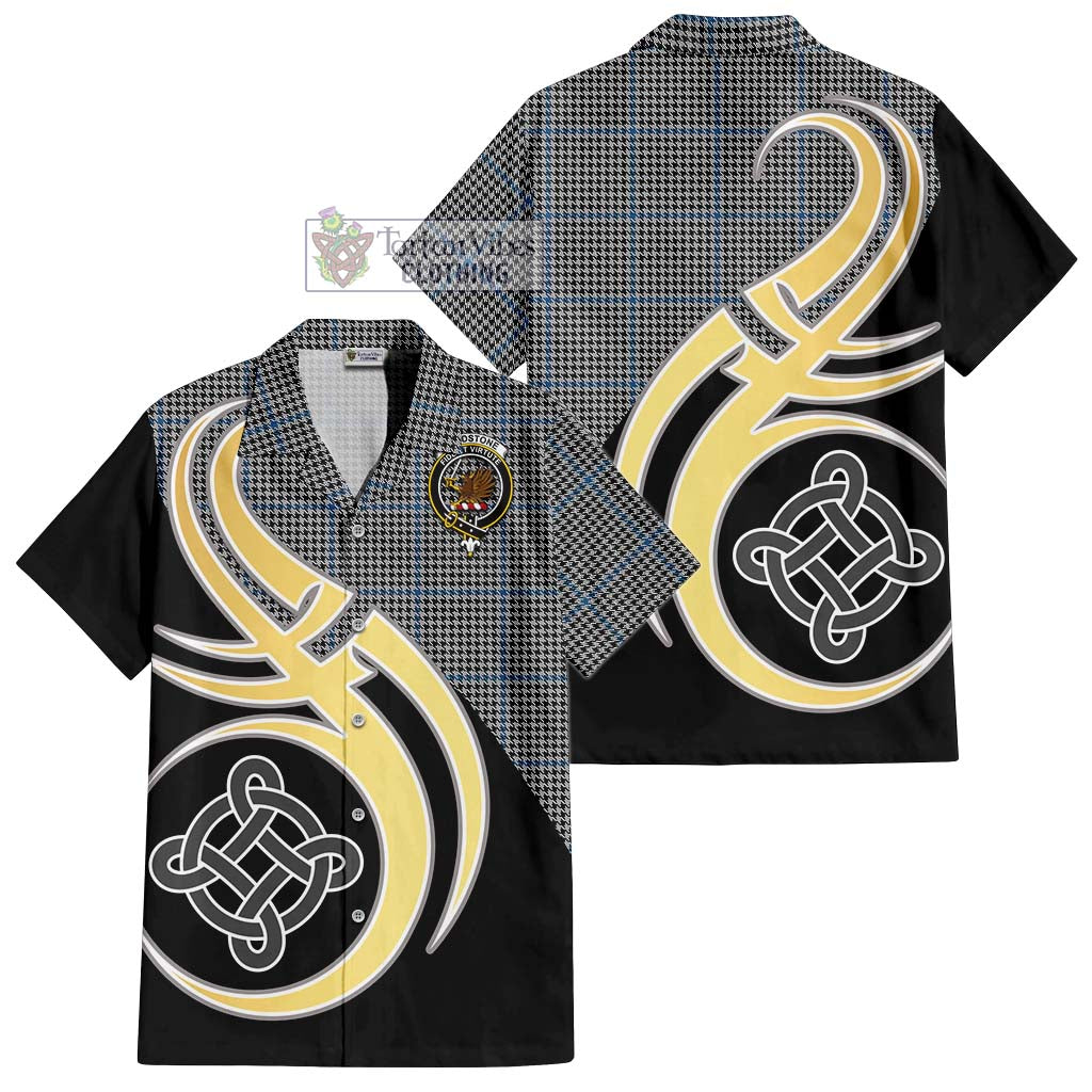 Gladstone Tartan Hawaiian Shirt with Family Crest and Celtic Symbol Style - Tartan Vibes Clothing