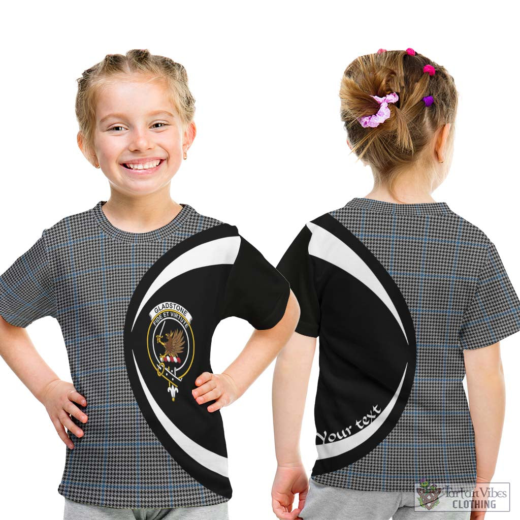 Gladstone Tartan Kid T-Shirt with Family Crest Circle Style - Tartan Vibes Clothing