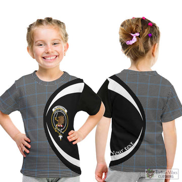 Gladstone Tartan Kid T-Shirt with Family Crest Circle Style - Tartan Vibes Clothing