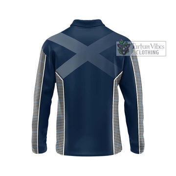 Gladstone Tartan Long Sleeve Polo Shirt with Family Crest and Lion Rampant Vibes Sport Style - Tartan Vibes Clothing