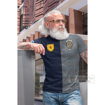 Gladstone Tartan Cotton T-shirt Alba with Scottish Lion Royal Arm Half Style