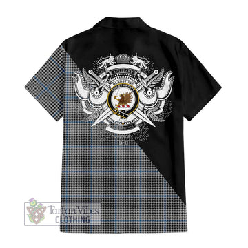 Gladstone Tartan Hawaiian Shirt with Family Crest and Military Logo Style - Tartan Vibes Clothing