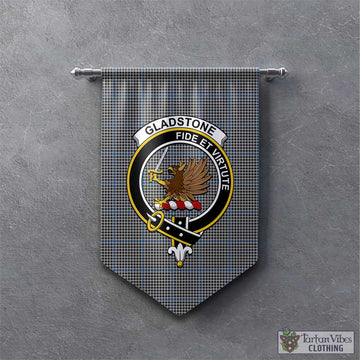 Gladstone Tartan Gonfalon, Tartan Banner with Family Crest - Tartan Vibes Clothing
