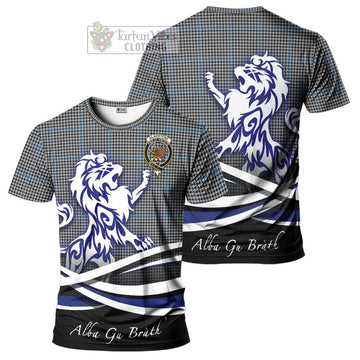 Gladstone Tartan Cotton T-shirt with Alba Gu Brath Regal Lion Emblem Women's Shirt - Tartan Vibes Clothing