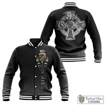 Gladstone Tartan Baseball Jacket Featuring Alba Gu Brath Family Crest Celtic Inspired - Tartan Vibes Clothing