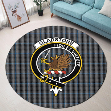 Gladstone Tartan Round Rug with Family Crest - Tartan Vibes Clothing