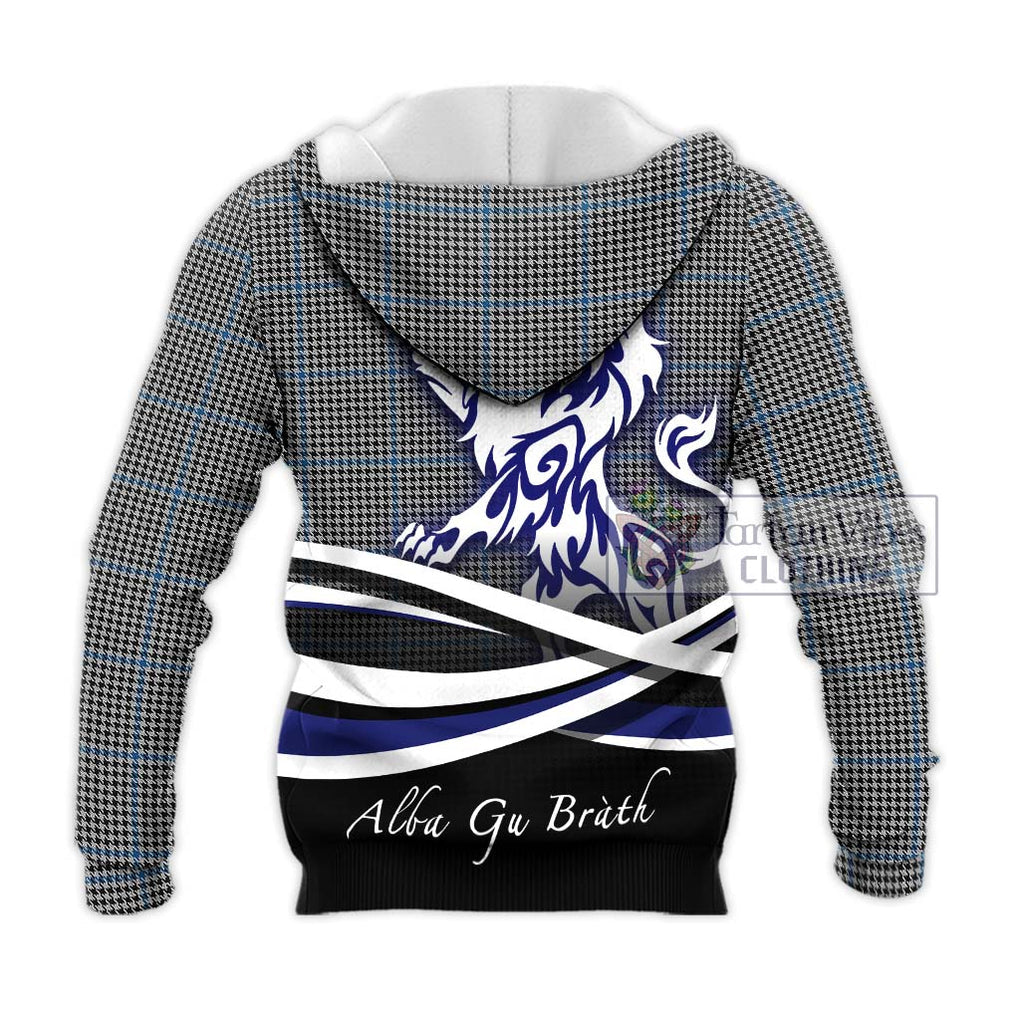 Gladstone Tartan Knitted Hoodie with Alba Gu Brath Regal Lion Emblem - Tartan Vibes Clothing