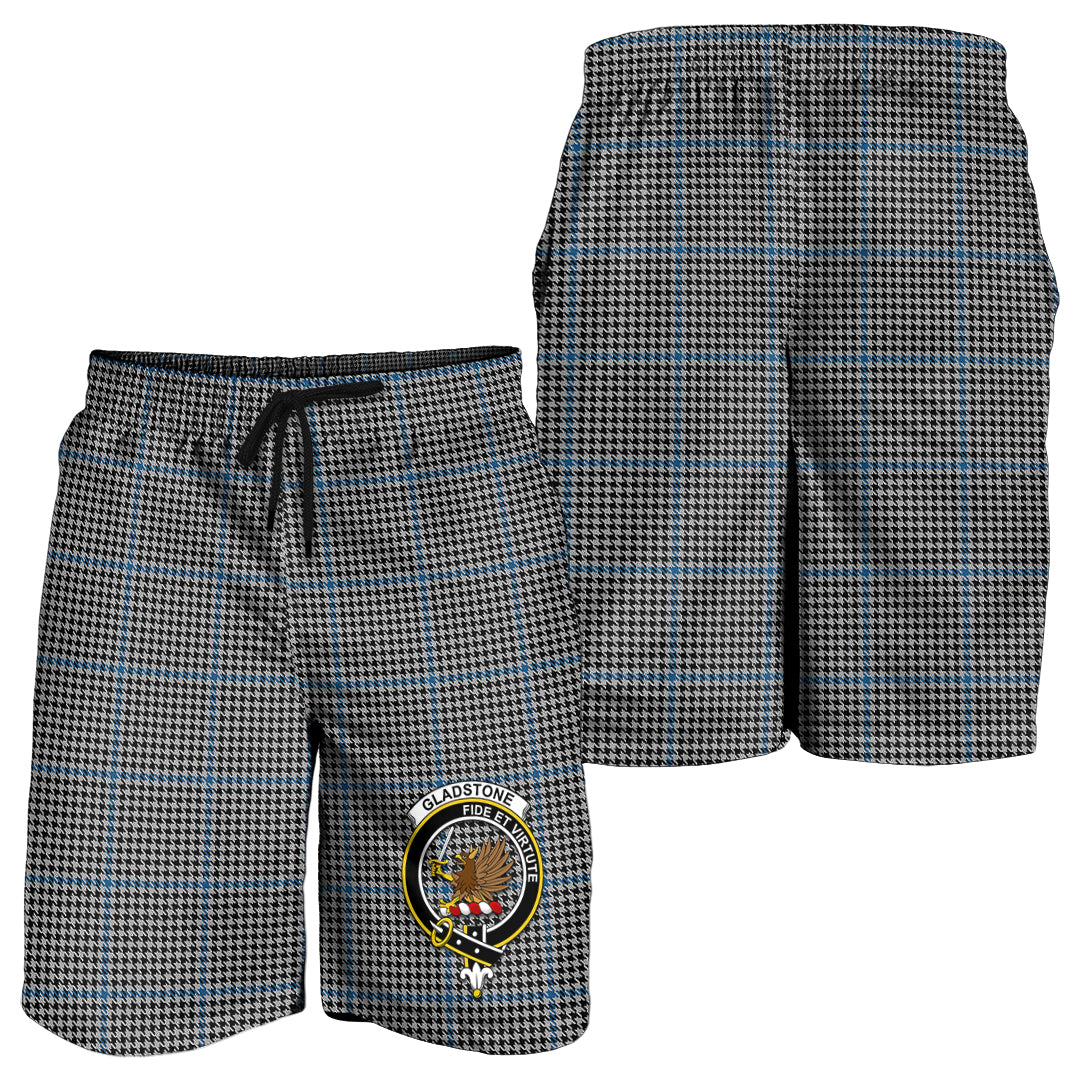 Gladstone Tartan Mens Shorts with Family Crest - Tartan Vibes Clothing