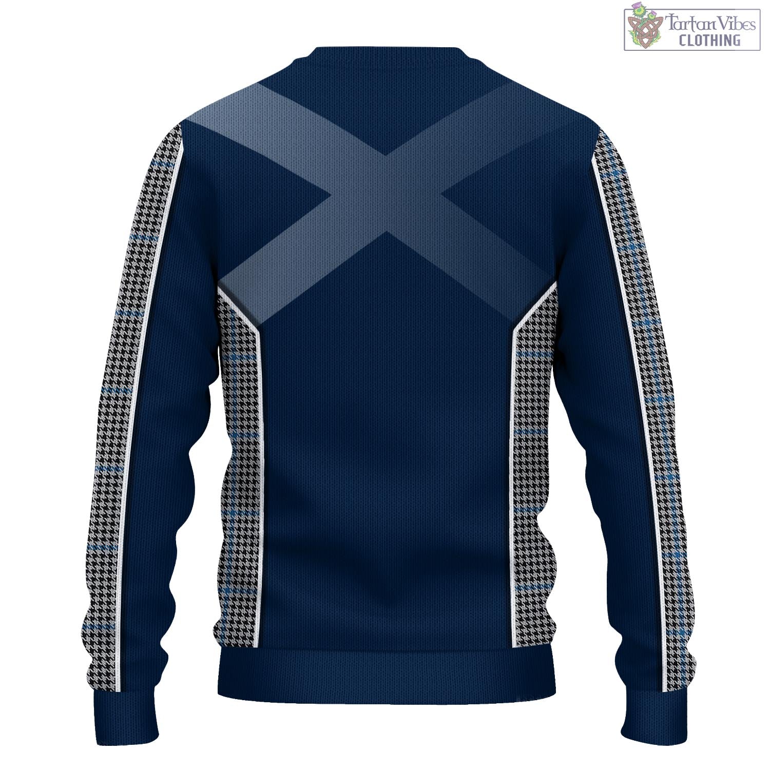 Gladstone Tartan Knitted Sweatshirt with Family Crest and Scottish Thistle Vibes Sport Style - Tartan Vibes Clothing