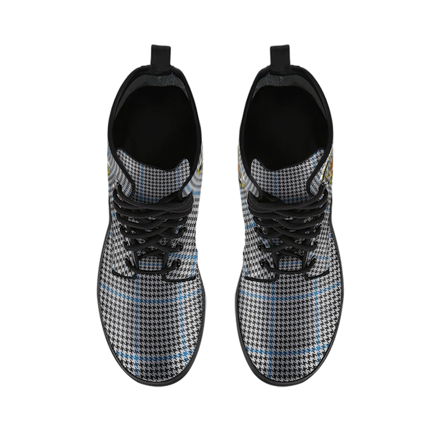 Gladstone Tartan Leather Boots with Family Crest - Tartan Vibes Clothing