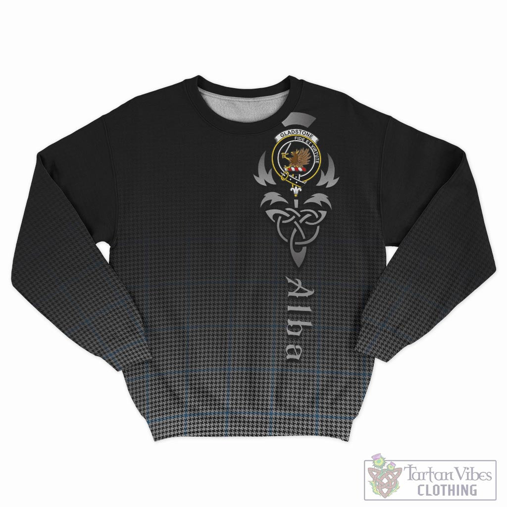 Gladstone Tartan Sweatshirt Featuring Alba Gu Brath Family Crest Celtic Inspired - Tartan Vibes Clothing