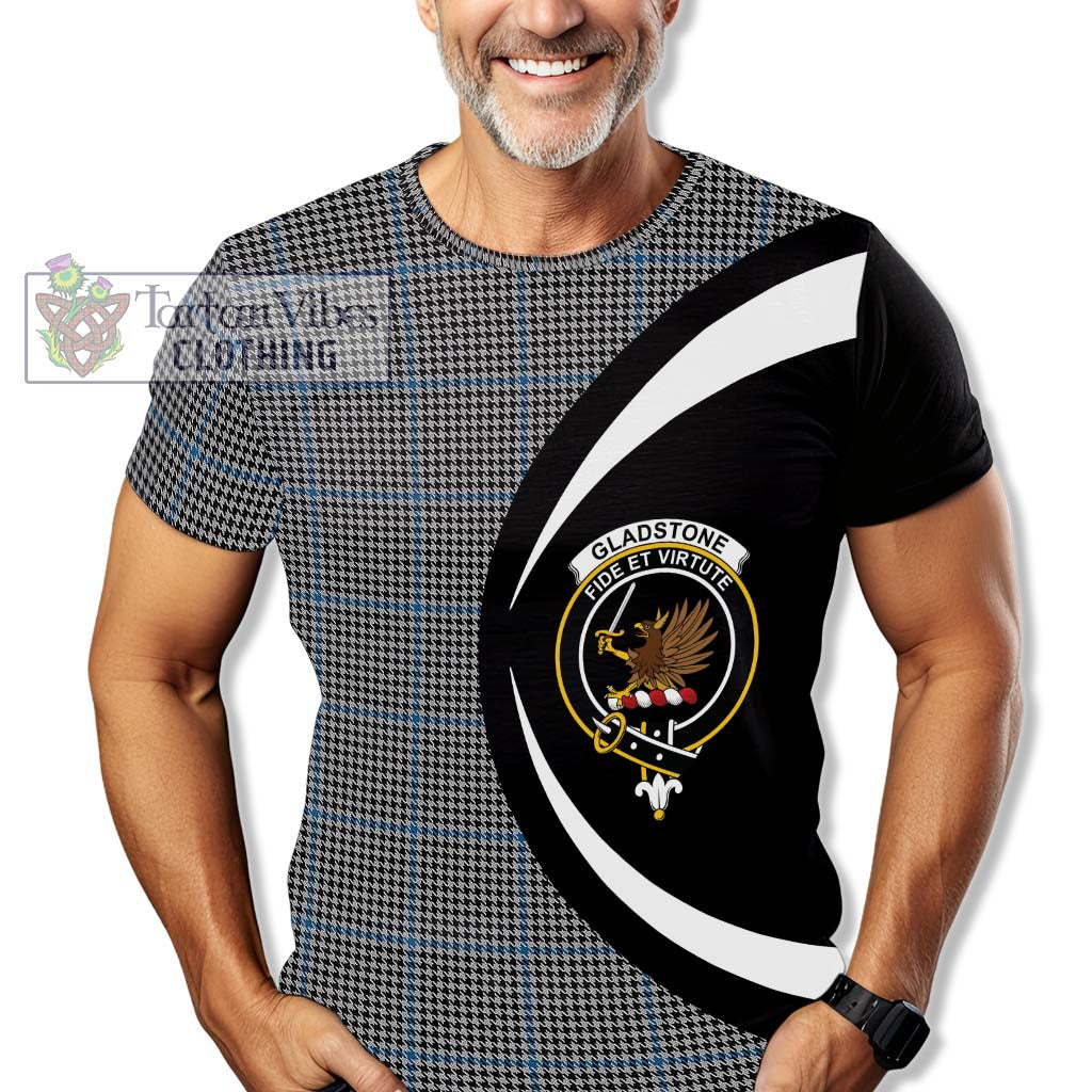 Tartan Vibes Clothing Gladstone Tartan T-Shirt with Family Crest Circle Style