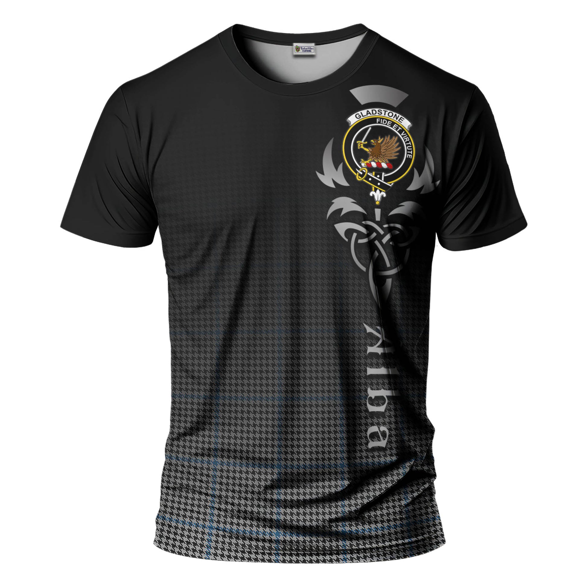 Gladstone Tartan T-Shirt Featuring Alba Gu Brath Family Crest Celtic Inspired - Tartan Vibes Clothing