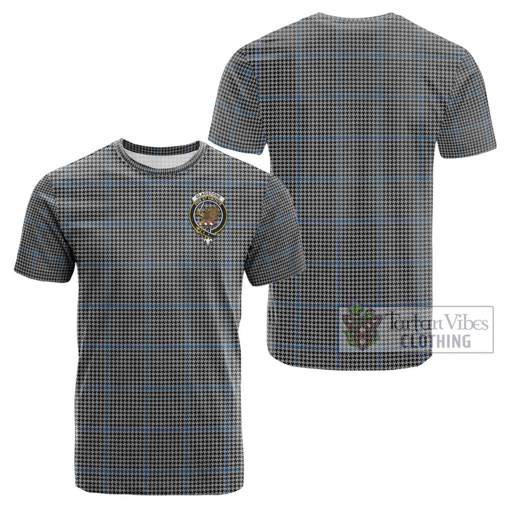 Gladstone Tartan Cotton T-Shirt with Family Crest - Tartan Vibes Clothing