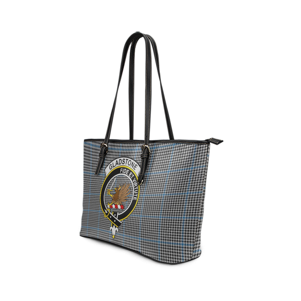Gladstone Tartan Leather Tote Bag with Family Crest - Tartan Vibes Clothing