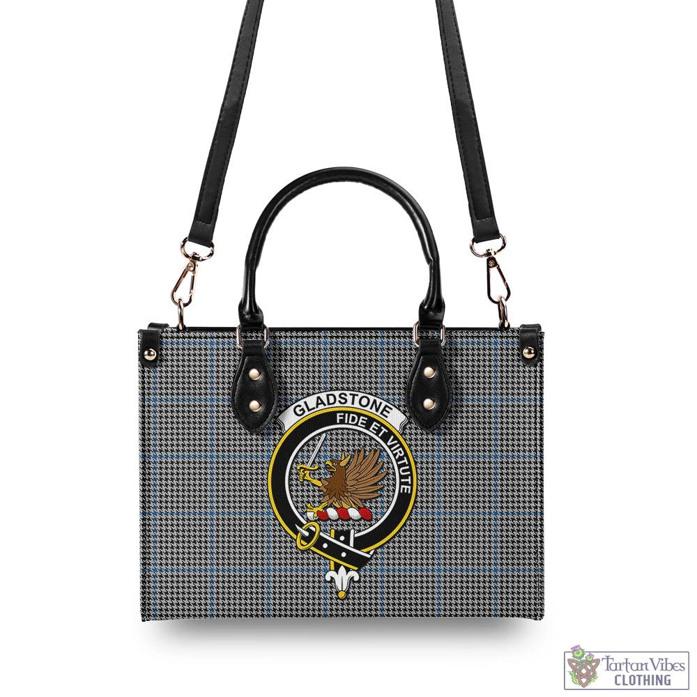 Gladstone Tartan Luxury Leather Handbags with Family Crest - Tartan Vibes Clothing