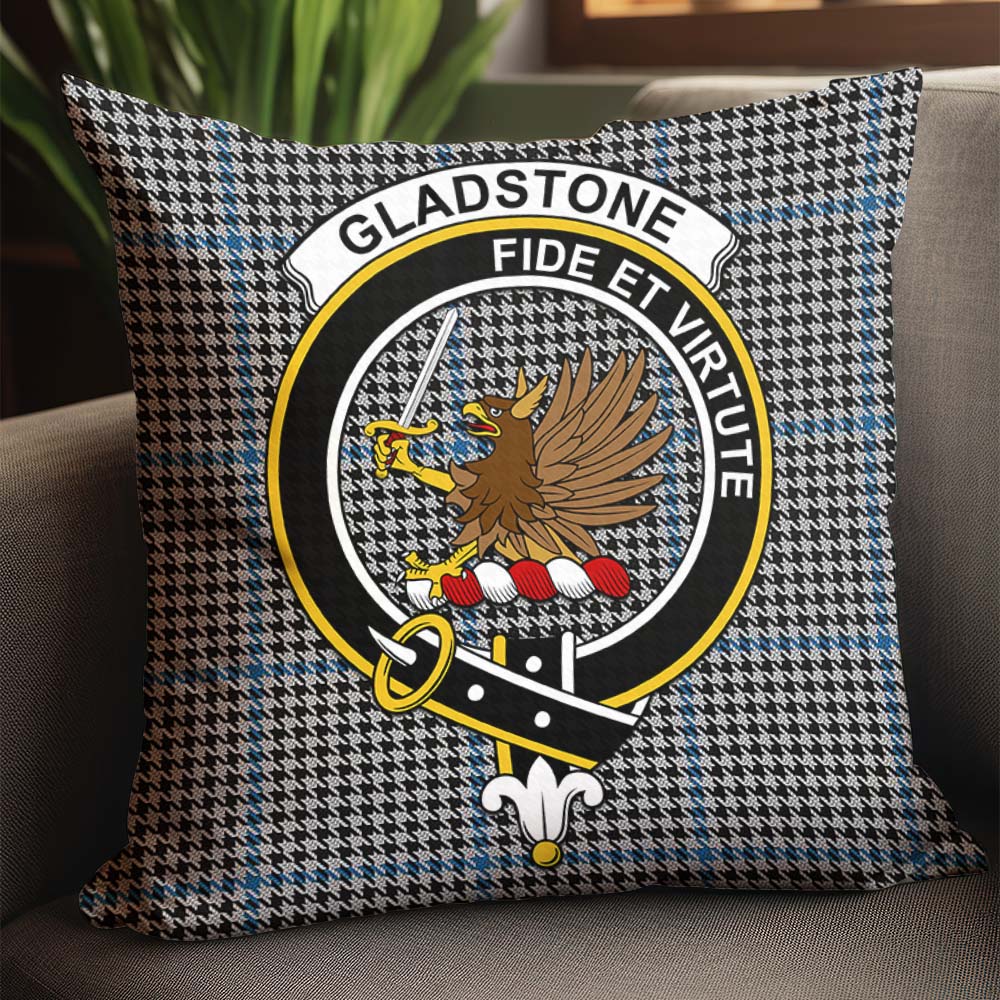 Gladstone Tartan Pillow Cover with Family Crest - Tartan Vibes Clothing