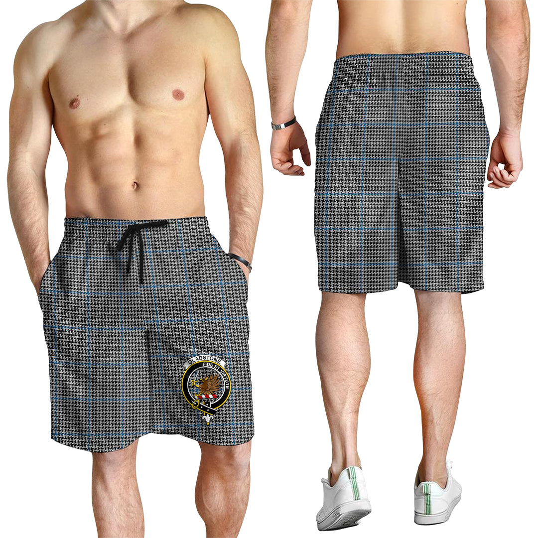 Gladstone Tartan Mens Shorts with Family Crest - Tartan Vibes Clothing