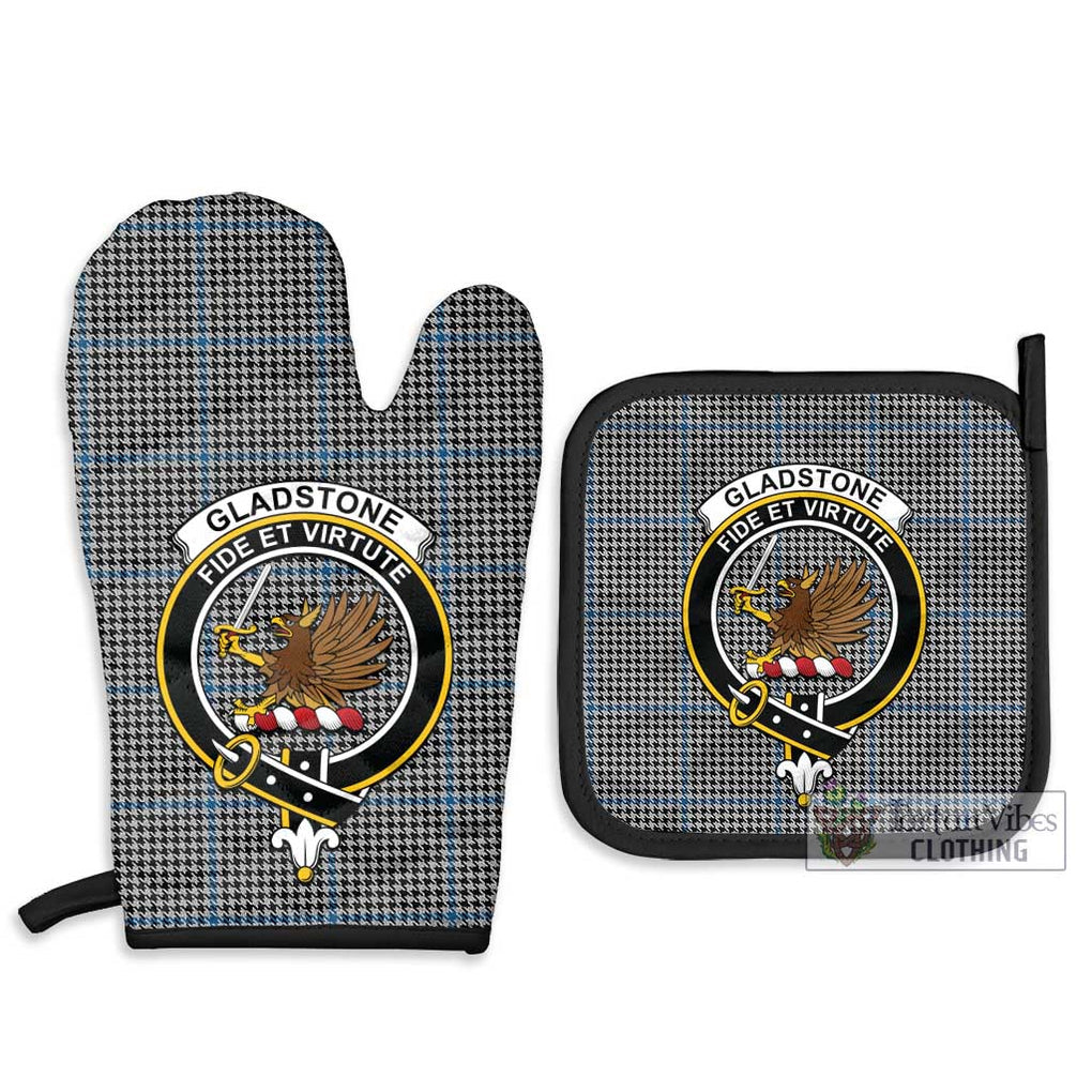 Gladstone Tartan Combo Oven Mitt & Pot-Holder with Family Crest - Tartan Vibes Clothing