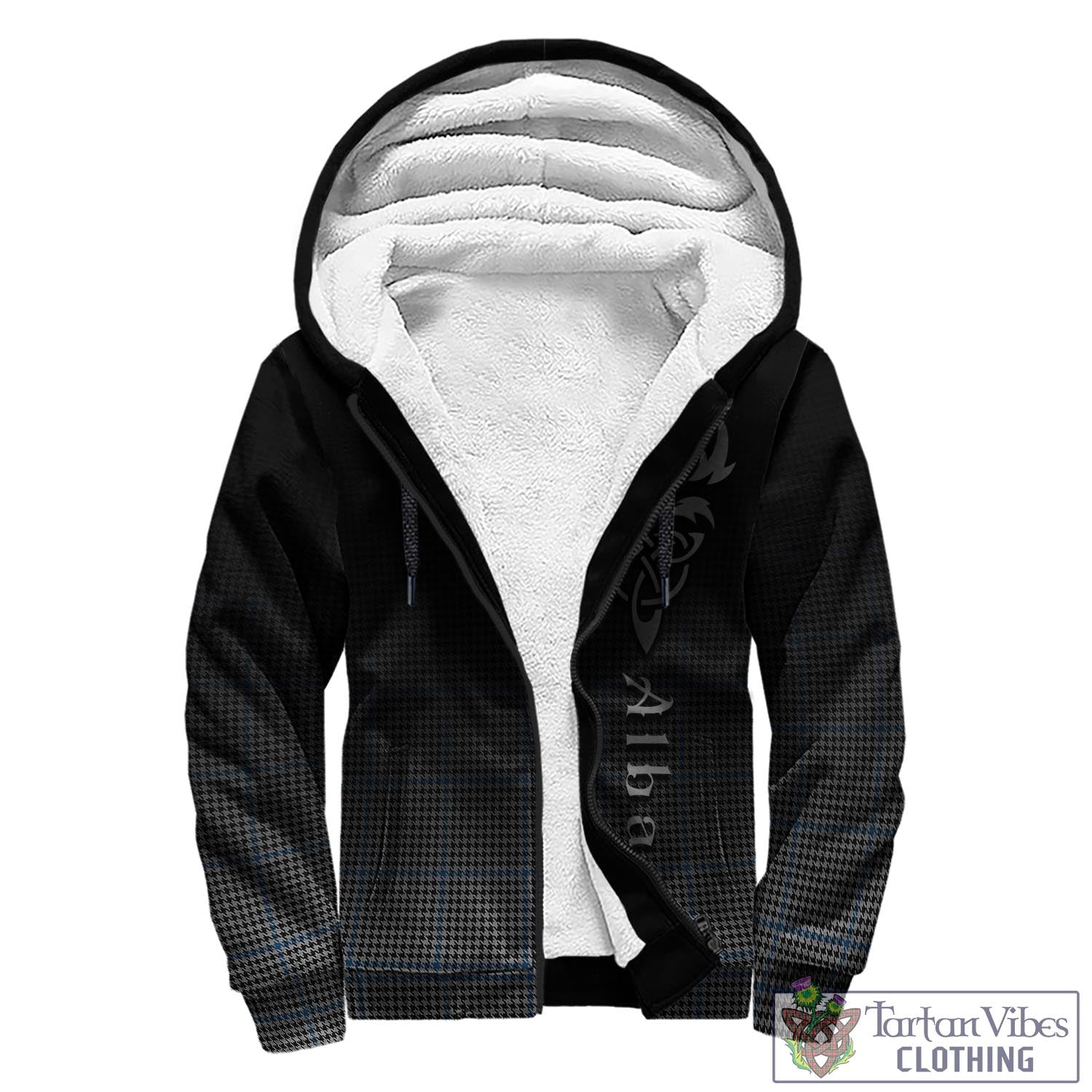 Gladstone Tartan Sherpa Hoodie Featuring Alba Gu Brath Family Crest Celtic Inspired - Tartan Vibes Clothing