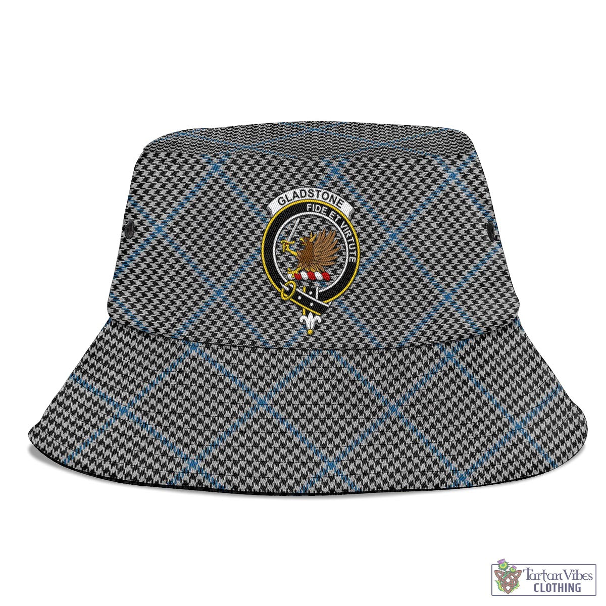 Gladstone Tartan Bucket Hat with Family Crest - Tartan Vibes Clothing