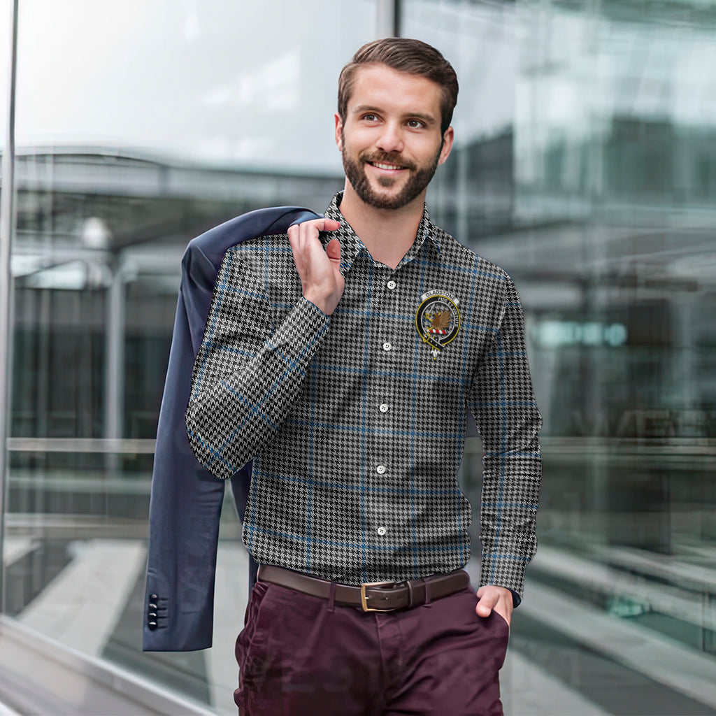Gladstone Tartan Long Sleeve Button Up Shirt with Family Crest - Tartan Vibes Clothing