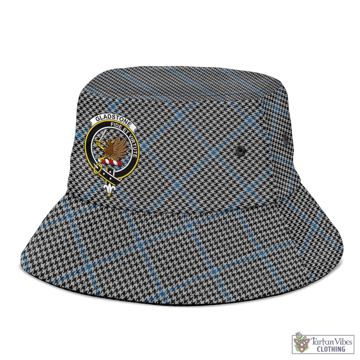 Gladstone Tartan Bucket Hat with Family Crest - Tartan Vibes Clothing