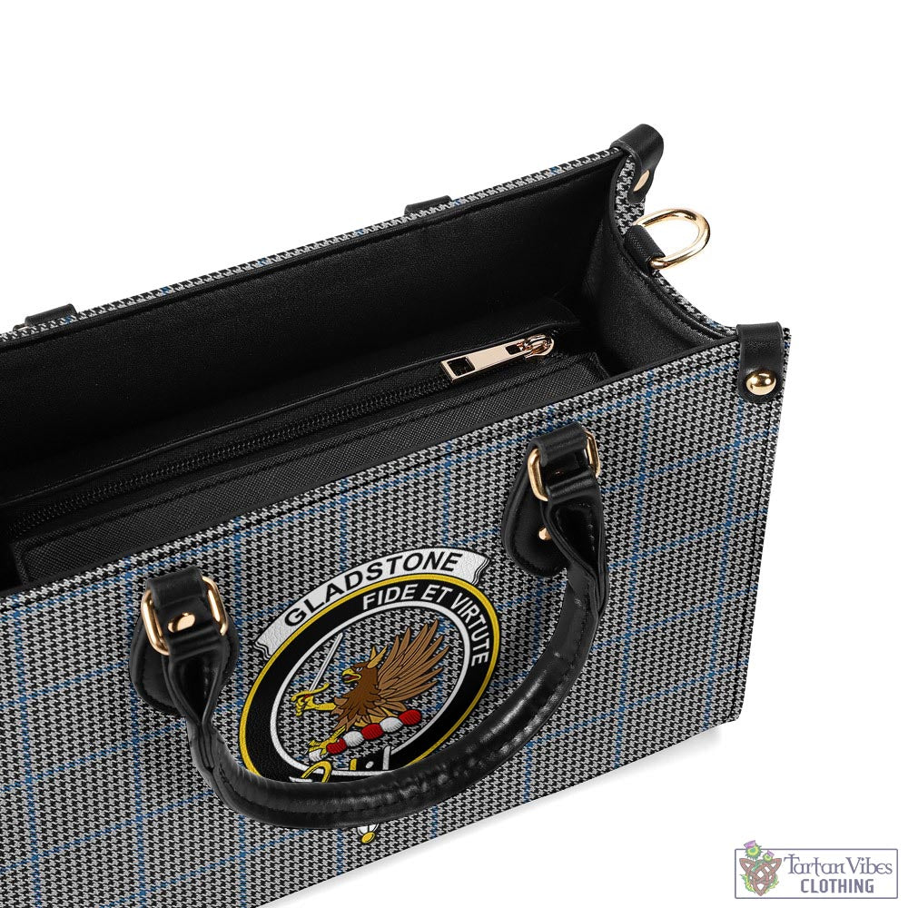Gladstone Tartan Luxury Leather Handbags with Family Crest - Tartan Vibes Clothing