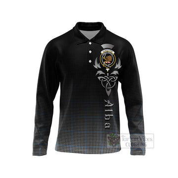 Gladstone (Gladstanes) Tartan Long Sleeve Polo Shirt Featuring Alba Gu Brath Family Crest Celtic Inspired Unisex - Tartan Vibes Clothing