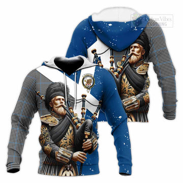 Gladstone (Gladstanes) Tartan Knitted Hoodie with Family Crest Scottish Bagpiper Vibes Unisex Knitted Pullover Hoodie - Tartan Vibes Clothing