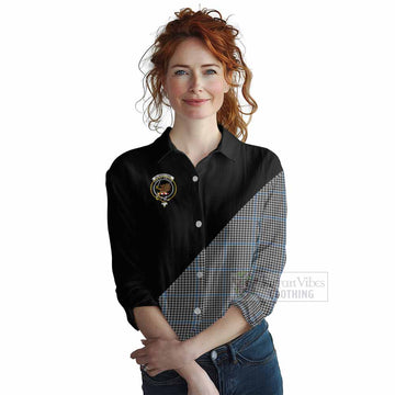Gladstone (Gladstanes) Tartan Women's Casual Shirt with Family Crest and Military Logo Style Female - Tartan Vibes Clothing