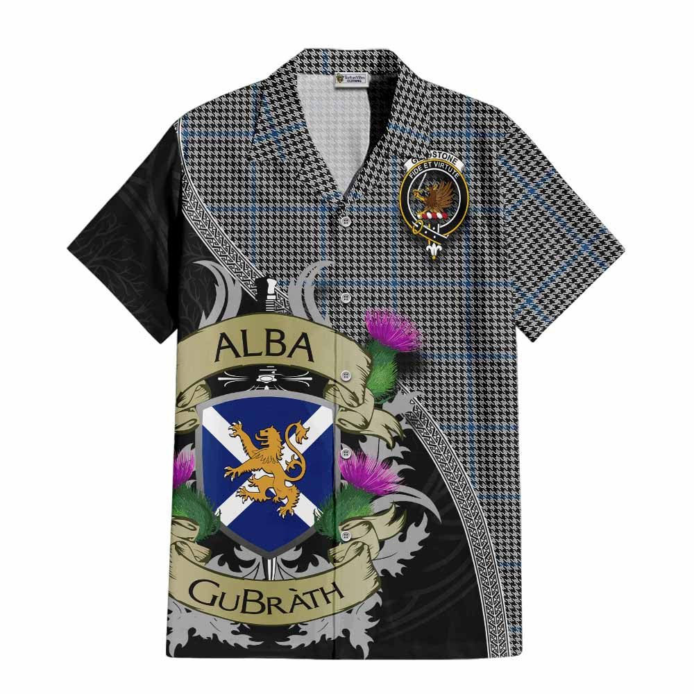 Gladstone (Gladstanes) Tartan Family Crest Hawaiian Shirt Lion Rampant Royal Thistle Shield Celtic Inspired Kid - Tartan Vibes Clothing