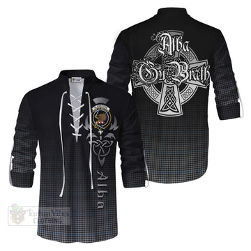 Gladstone (Gladstanes) Tartan Ghillie Kilt Shirt Featuring Alba Gu Brath Family Crest Celtic Inspired Men - Tartan Vibes Clothing