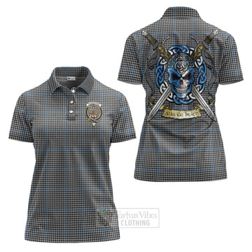 Gladstone (Gladstanes) Tartan Women's Polo Shirt with Family Crest Celtic Skull Style Women - Tartan Vibes Clothing