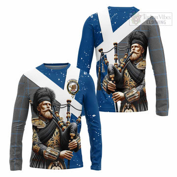 Gladstone (Gladstanes) Tartan Long Sleeve T-Shirt with Family Crest Scottish Bagpiper Vibes Unisex - Tartan Vibes Clothing