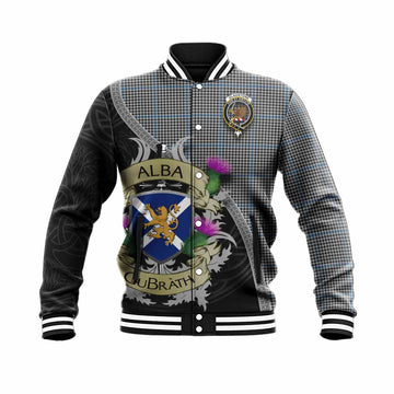 Gladstone (Gladstanes) Tartan Family Crest Baseball Jacket Lion Rampant Royal Thistle Shield Celtic Inspired Unisex - Tartan Vibes Clothing