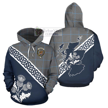 Gladstone (Gladstanes) Tartan Hoodie Featuring Thistle and Scotland Map Zip Hoodie - Tartan Vibes Clothing