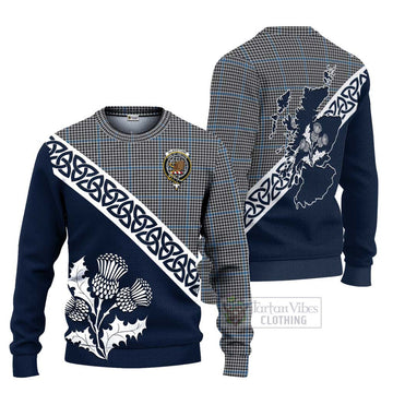 Gladstone (Gladstanes) Tartan Ugly Sweater Featuring Thistle and Scotland Map Unisex - Tartan Vibes Clothing