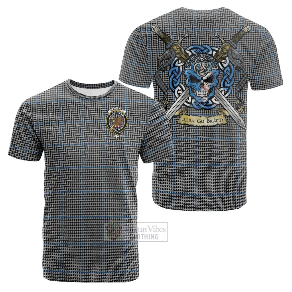 Gladstone (Gladstanes) Tartan Cotton T-shirt with Family Crest Celtic Skull Style Kid's Shirt - Tartan Vibes Clothing