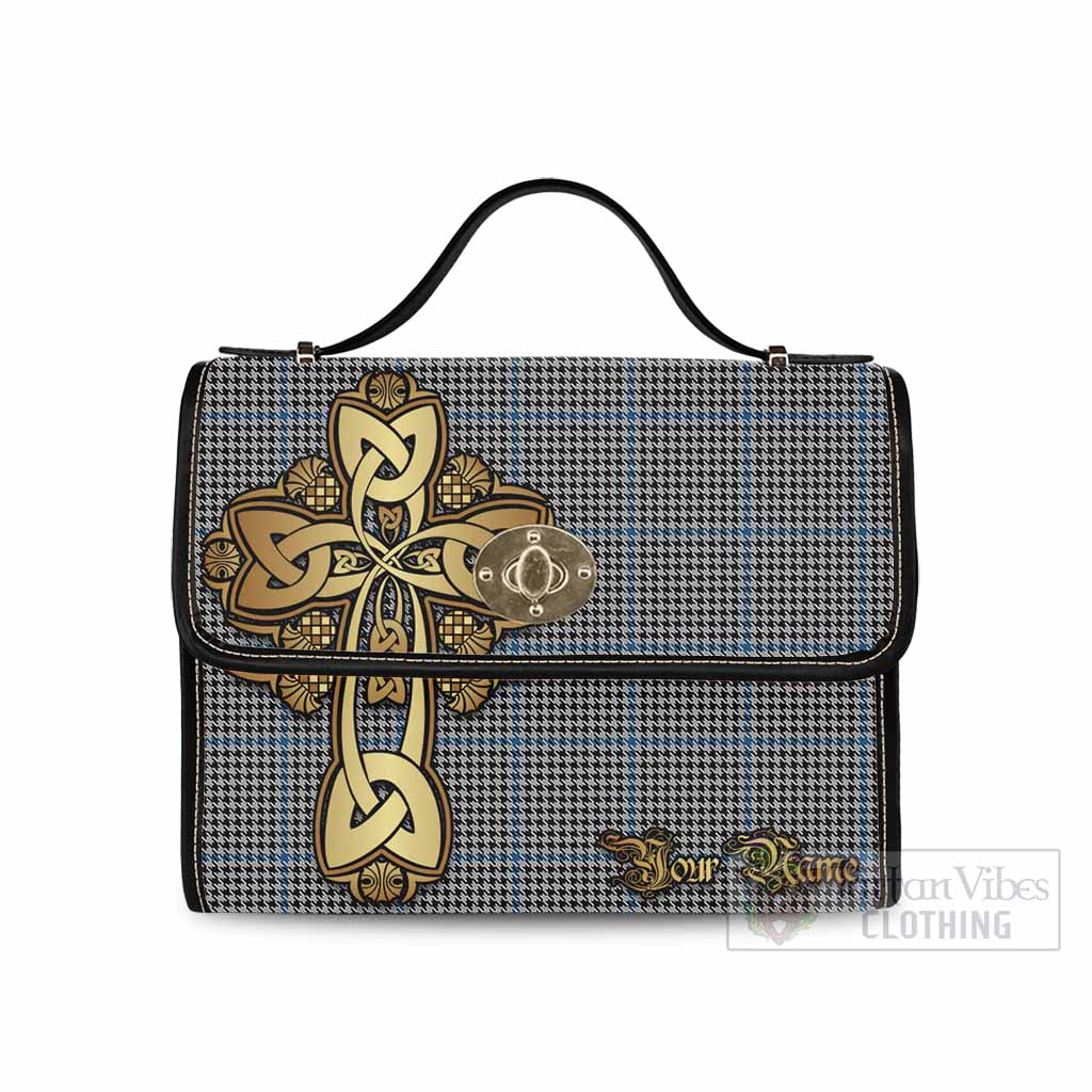 Tartan Vibes Clothing Gladstone (Gladstanes) Tartan Waterproof Canvas Bag Golden Thistle Celtic Cross Style