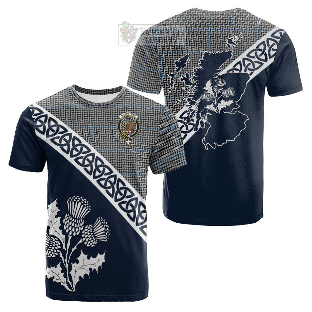 Gladstone (Gladstanes) Tartan Cotton T-shirt Featuring Thistle and Scotland Map Kid's Shirt - Tartan Vibes Clothing