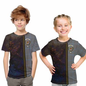 Gladstone (Gladstanes) Tartan Family Crest Kid T-Shirt Alba Gu Brath Be Brave Lion Ancient Style Youth XL Size14 - Tartan Vibes Clothing