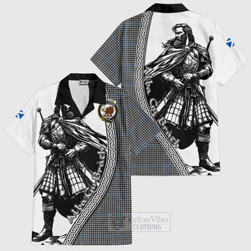 Gladstone (Gladstanes) Tartan Clan Crest Hawaiian Shirt with Highlander Warrior Celtic Style Kid - Tartan Vibes Clothing