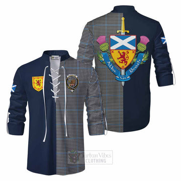 Gladstone (Gladstanes) Tartan Ghillie Kilt Shirt Alba with Scottish Lion Royal Arm Half Style Men - Tartan Vibes Clothing