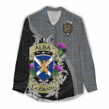 Gladstone (Gladstanes) Tartan Family Crest Women's Casual Shirt Lion Rampant Royal Thistle Shield Celtic Inspired Female - Tartan Vibes Clothing