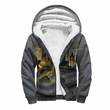 Gladstone (Gladstanes) Tartan Family Crest Sherpa Hoodie with Scottish Ancient Castle Style Unisex S - Tartan Vibes Clothing