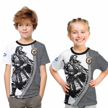 Gladstone (Gladstanes) Tartan Clan Crest Kid T-Shirt with Highlander Warrior Celtic Style Youth XL Size14 - Tartan Vibes Clothing
