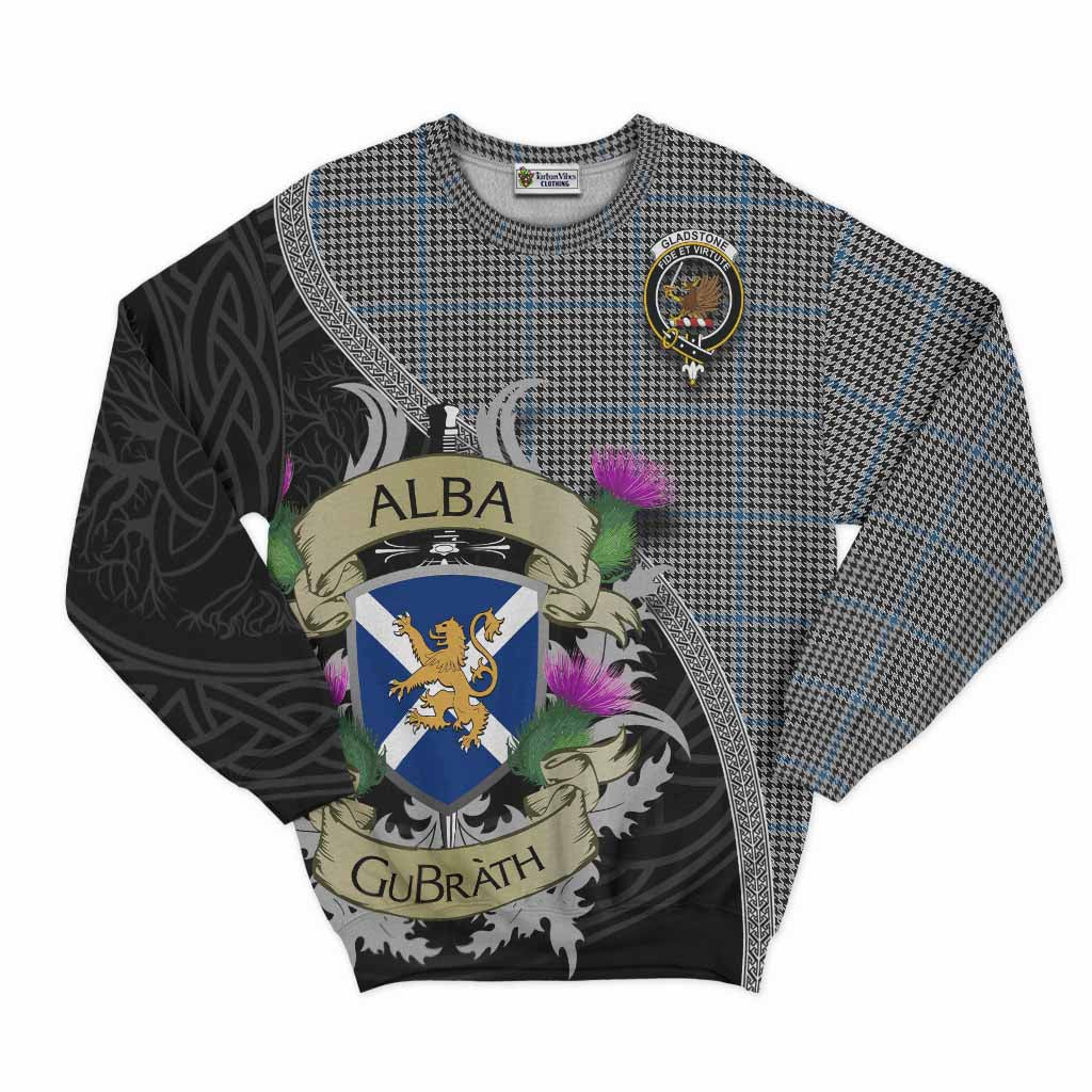 Gladstone (Gladstanes) Tartan Family Crest Sweatshirt Lion Rampant Royal Thistle Shield Celtic Inspired Unisex - Tartan Vibes Clothing