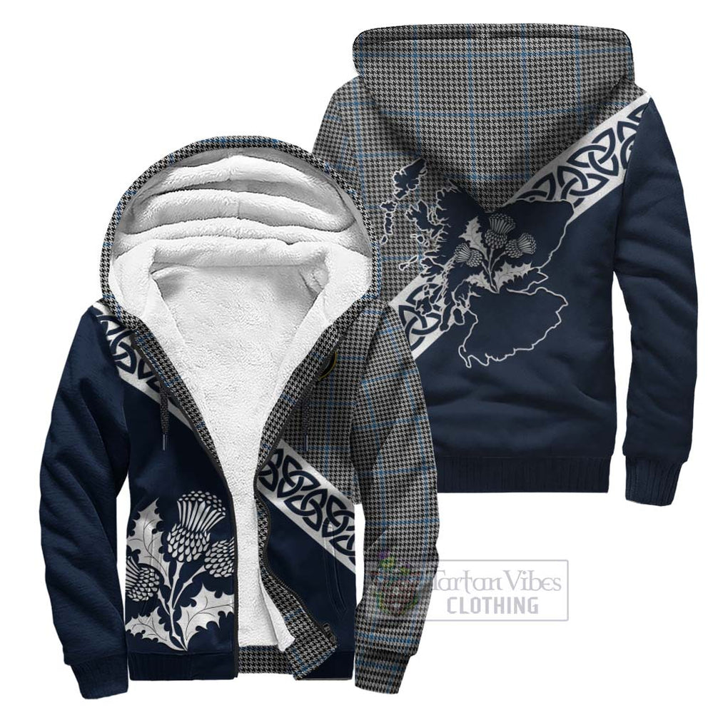 Gladstone (Gladstanes) Tartan Sherpa Hoodie Featuring Thistle and Scotland Map Unisex - Tartan Vibes Clothing