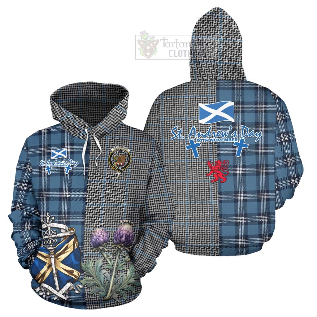 Gladstone (Gladstanes) Tartan Hoodie Happy St. Andrew's Day Half Tartan Style Zip Hoodie - Tartan Vibes Clothing